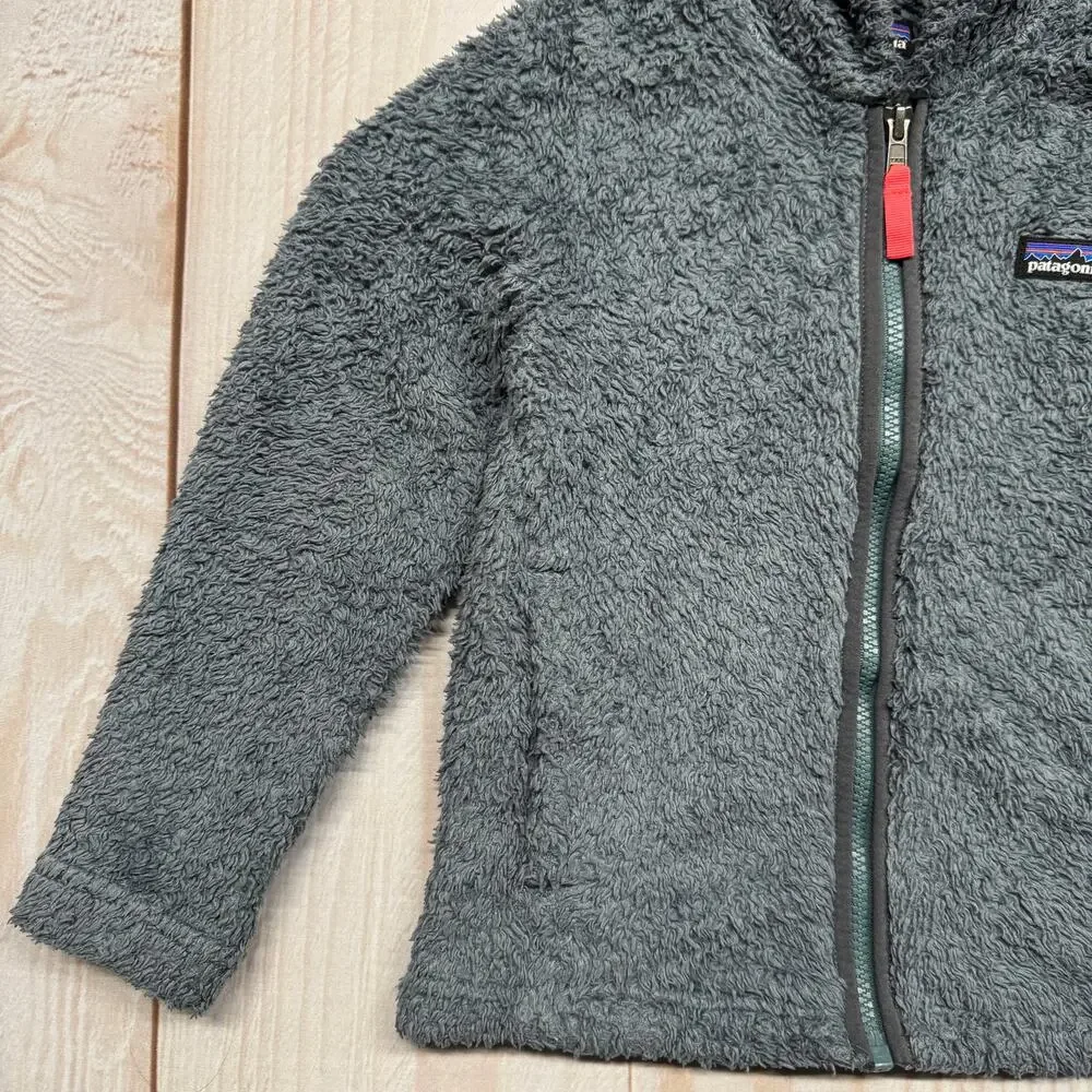 Patagonia Los Gatos Hoody Girls XS 5-6 Sherpa Pile Fleece Jacket Forge Gray